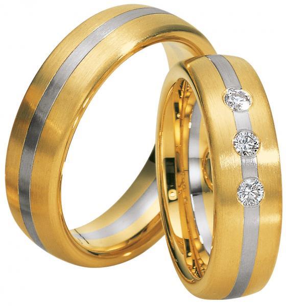 Trauringe Weiss-Gelbgold von Saint Maurice 49-81318 + 49-81319
