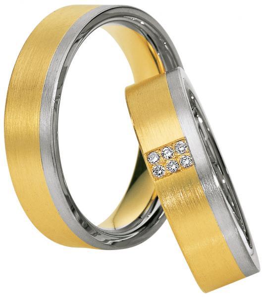 Trauringe Weiss-Gelbgold von Saint Maurice 49-81320 + 49-81321