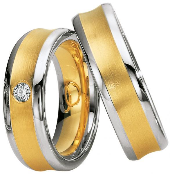 Trauringe Weiss-Gelbgold von Saint Maurice 49-81326 + 49-81327