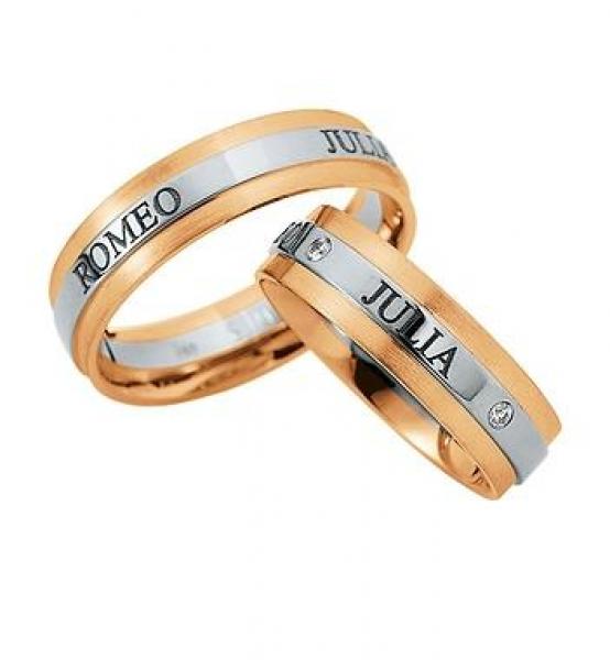 Trauringe Weiss-Gelbgold von Saint Maurice DR 816180 / HR 816190