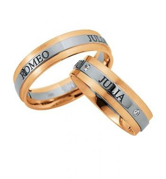 Trauringe Weiss-Gelbgold von Saint Maurice DR 816180 / HR 816190