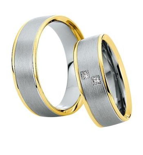 Trauringe Weiss-Gelbgold von Saint Maurice DR 816220 / HR 816230