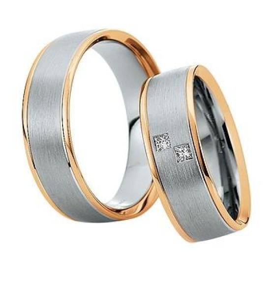 Trauringe Weiss-Gelbgold von Saint Maurice DR 816220 / HR 816230