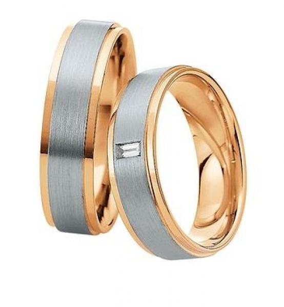 Trauringe Weiss-Gelbgold von Saint Maurice DR 816260 / HR 816270