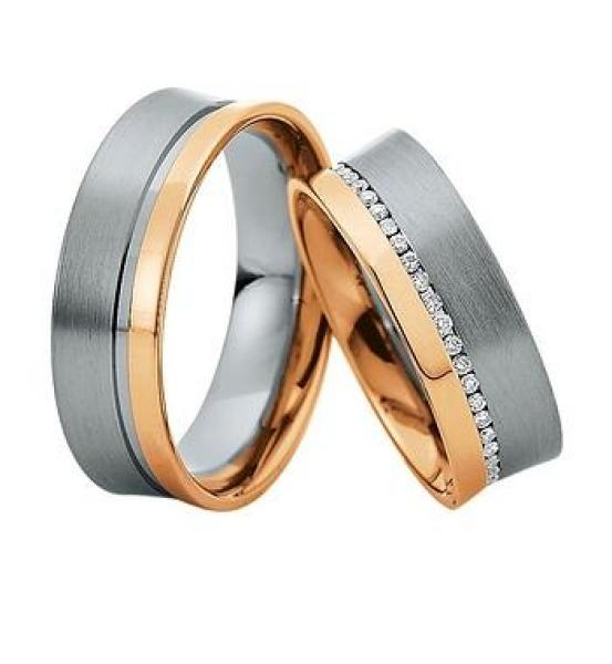 Trauringe Weiss-Rotgold von Saint Maurice DR 816380 / HR 816390