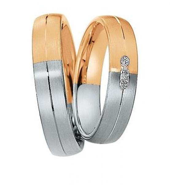 Trauringe Weiss-Gelbgold von Saint Maurice 820240 / 820250