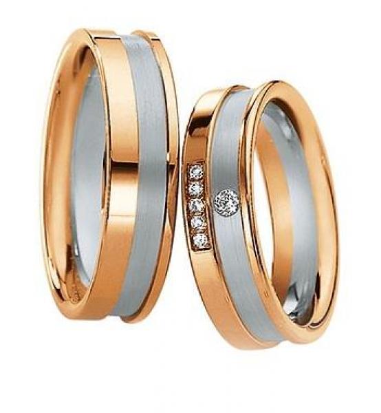 Trauringe Weiss-Rotgold von Saint Maurice 820300 / 820310