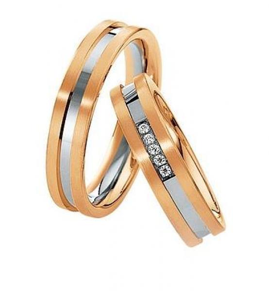 Trauringe Weiss-Rotgold von Saint Maurice 820320 / 820330