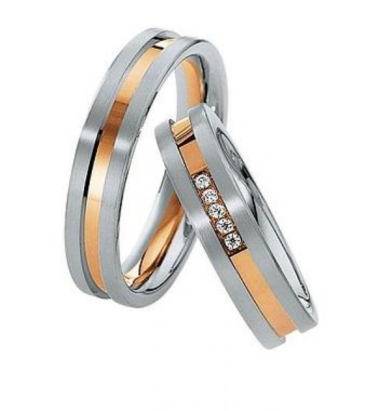 Trauringe Weiss-Rotgold von Saint Maurice 820320 / 820330