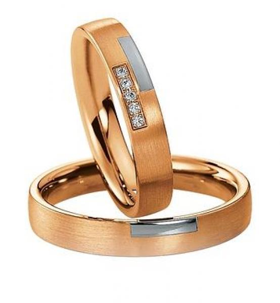 Trauringe Weiss-Rotgold von Saint Maurice 820380 / 820390