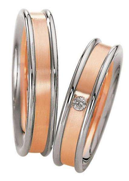 Trauringe Weiss-Rotgold von Saint Maurice 49-82052 + 49-82053