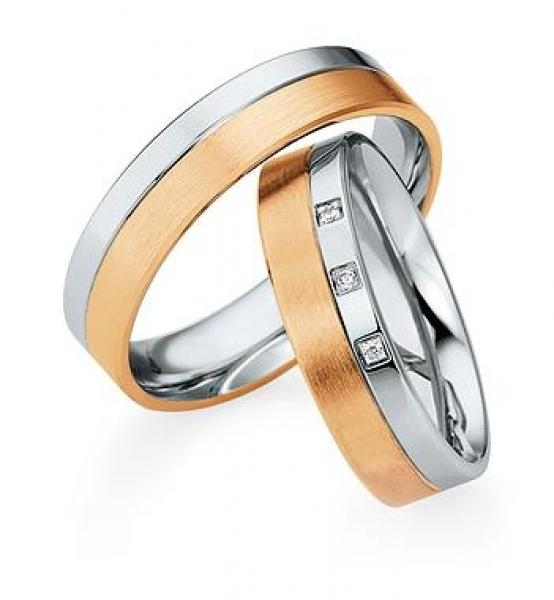 Partnerringe Weiss-Gelbgold von Saint Maurice 841510 + 841520