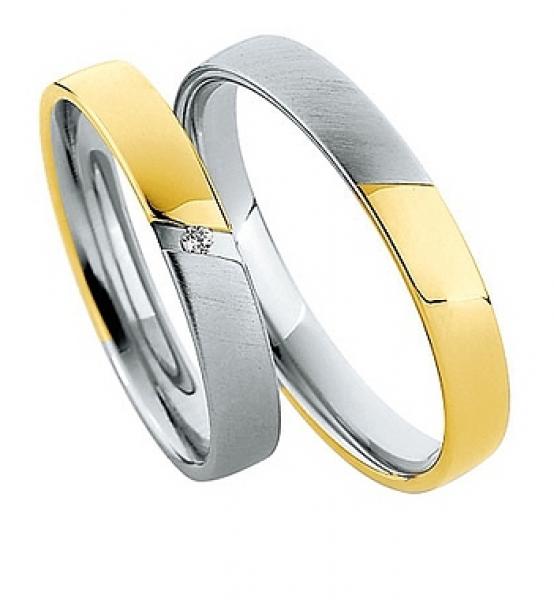 Trauringe Weiss-Gelbgold von Saint Maurice DR 870140 / HR 870150