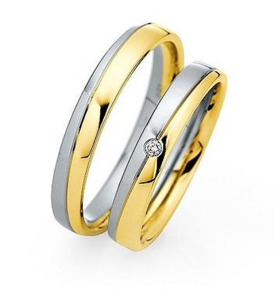 Trauringe Weiss-Gelbgold von Saint Maurice 870600 / 870610