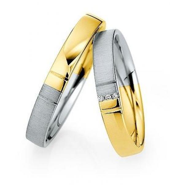 Trauringe Weiss-Gelbgold von Saint Maurice 870680 / 870690