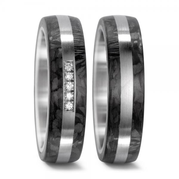 TeNo Trauringe Carbon  545710 + 545643