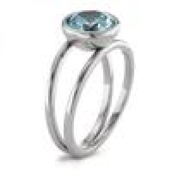 TeNo Ring Joy Edelstahl mit Aqua Blue Zirkonia  593942