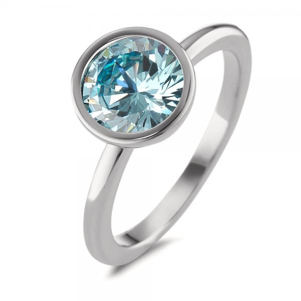 TeNo Ring Joy Edelstahl mit Aqua Blue Zirkonia  593943
