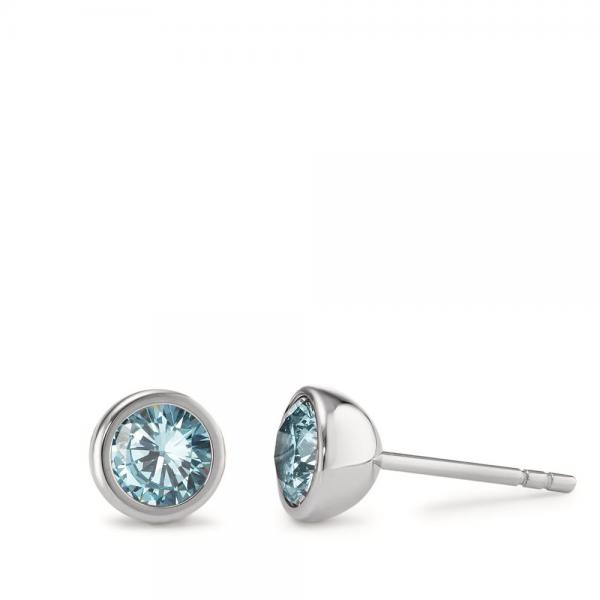 TeNo Ohrstecker Joy Edelstahl mit Aqua Blue Zirkonia  593946