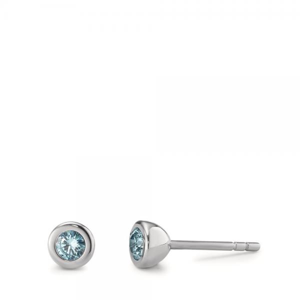 TeNo Ohrstecker Joy Edelstahl mit Aqua Blue Zirkonia  593947