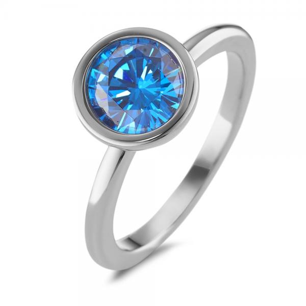 TeNo Ring Joy Edelstahl mit Sky Blue Zirkonia  593952