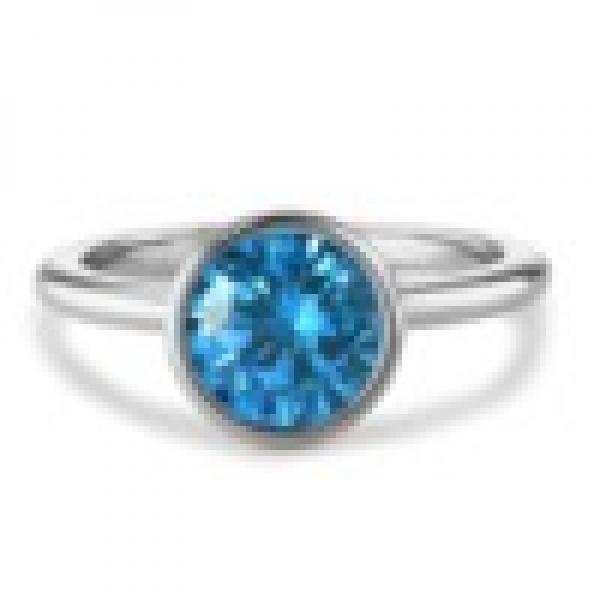 TeNo Ring Joy Edelstahl mit Sky Blue Zirkonia  593952