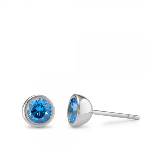 TeNo Ohrstecker Joy Edelstahl mit Sky Blue Zirkonia  593955