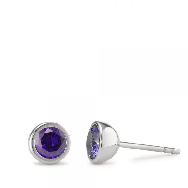 TeNo Ohrstecker Joy Edelstahl mit Purple Rose Zirkonia  593982