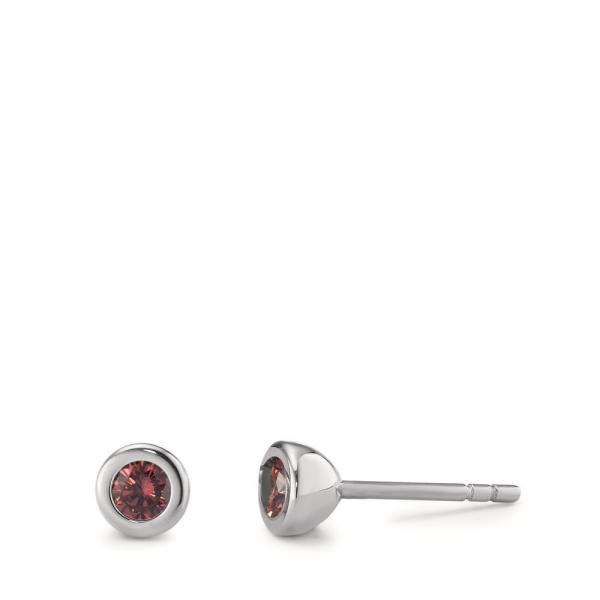 TeNo Ohrstecker Joy Edelstahl mit Scarlet Red Zirkonia  593992