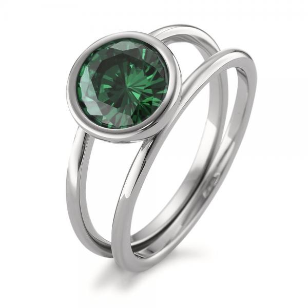TeNo Ring Joy Edelstahl mit Jungle Green Zirkonia  593996