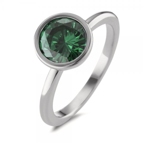 TeNo Ring Joy Edelstahl mit Jungle Green Zirkonia  593997