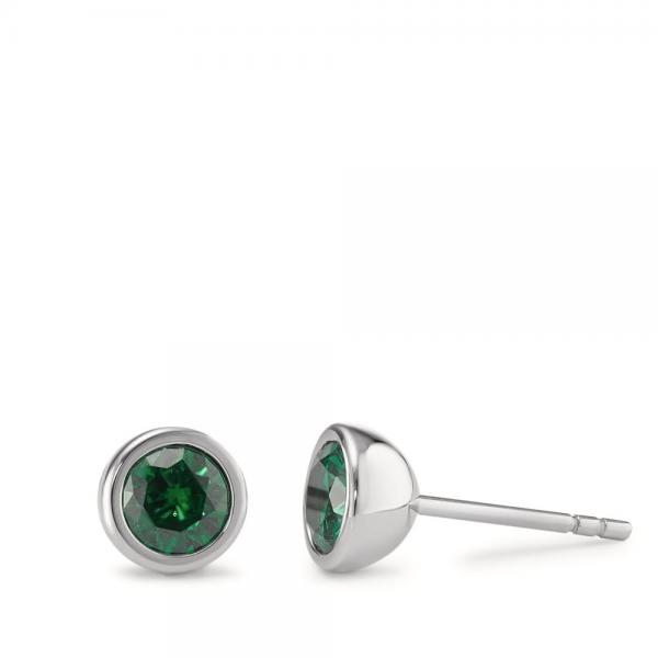 TeNo Ohrstecker Joy Edelstahl mit Jungle Green Zirkonia  594000