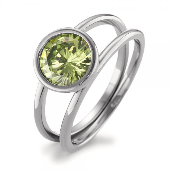 TeNo Ring Joy Edelstahl mit Apple Green Zirkonia  594005