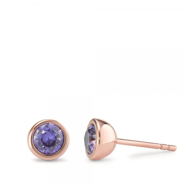 TeNo Ohrstecker Joy Roségold  Edelstahl und Purple  594036