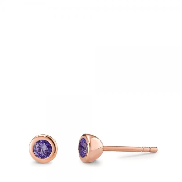 TeNo Ohrstecker Joy Roségold  Edelstahl und Purple  594037