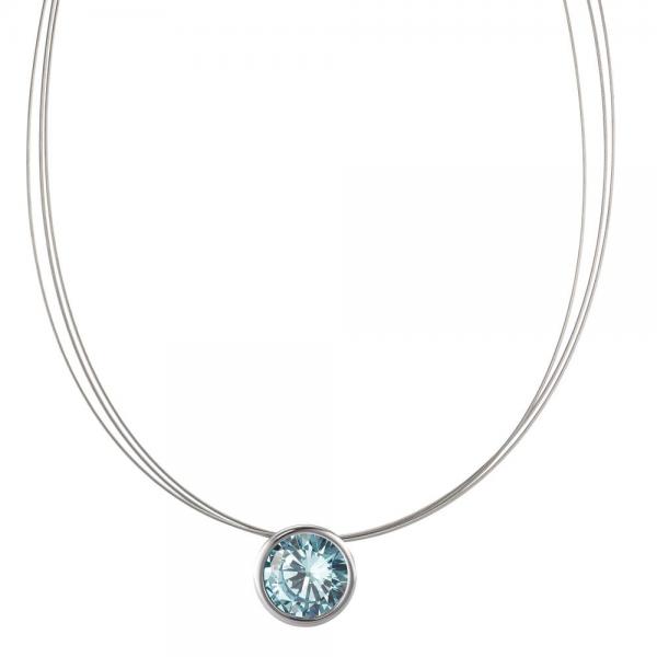 TeNo Halsreif Joy Edelstahl mit Aqua Blue Zirkonia  595796