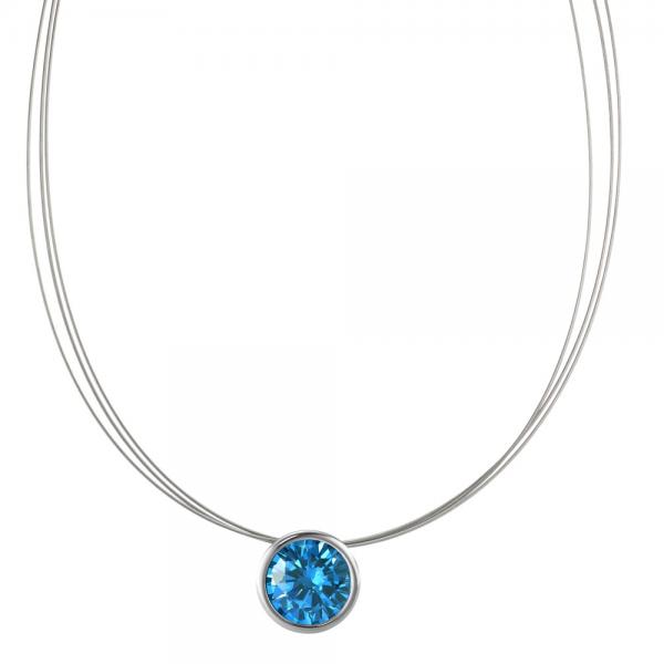 TeNo Halsreif Joy Edelstahl mit Sky Blue Zirkonia  595797