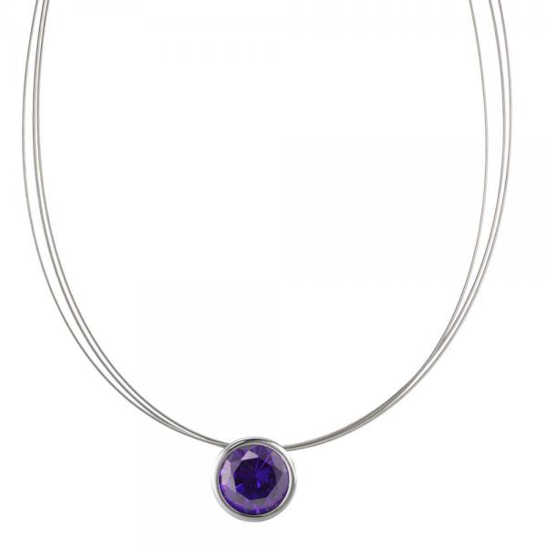 TeNo Halsreif Joy Edelstahl mit Purple Rose Zirkonia  595800