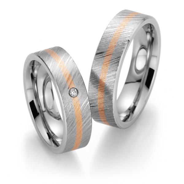 Partnerringe Edelstahl Gold/Keramik von Bayer 60 05013 /060