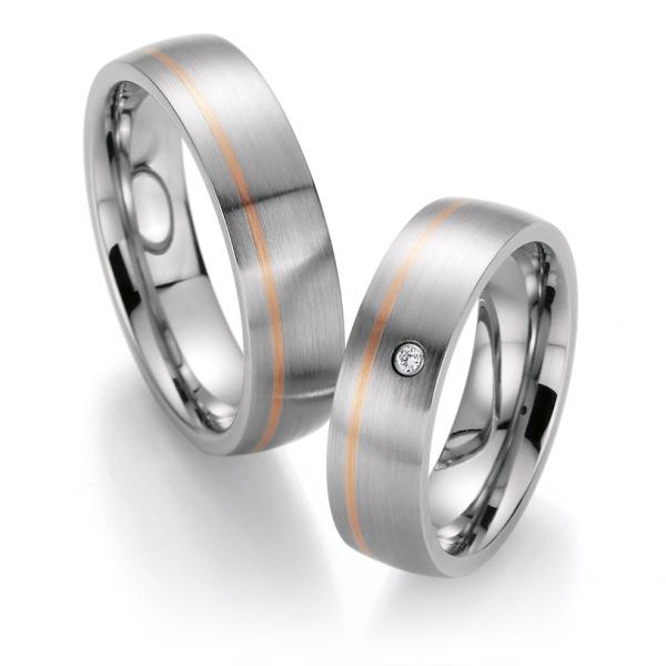 Partnerringe Edelstahl Gold/Keramik von Bayer 60 05016 /060