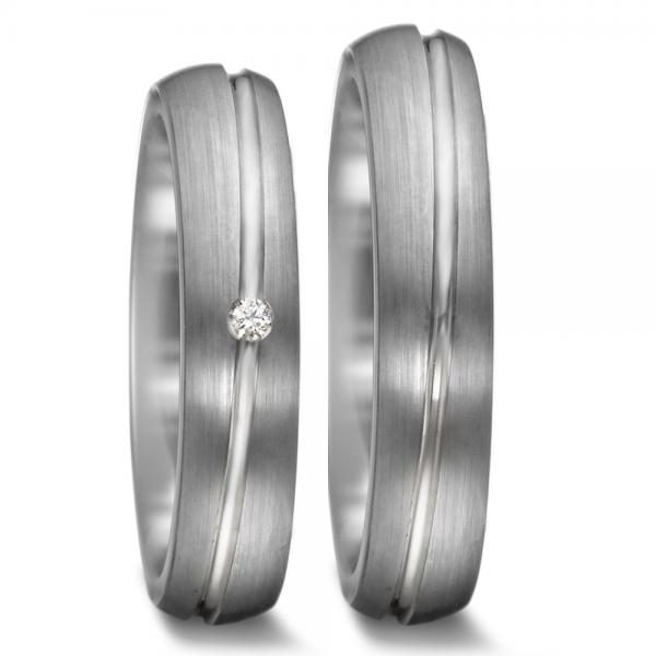 Trauringe Weissgold von Weidner 62035 + 72035