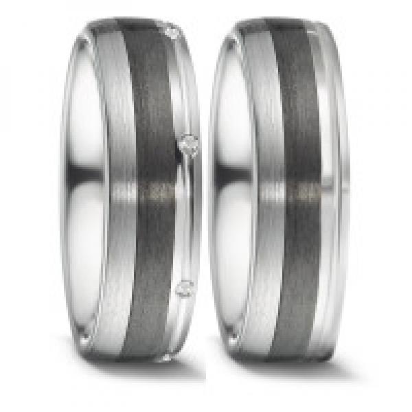 Trauringe Carbon von Weidner 62633 + 72633