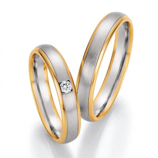 Trauringe Weiss-Gelbgold von Ruesch 66/36090-040