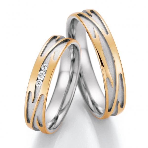 Trauringe Weiss-Gelbgold von Ruesch 66/36150-045