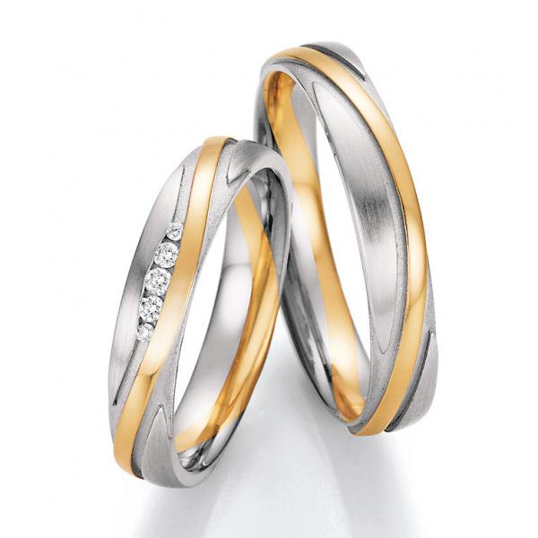 Trauringe Weiss-Gelbgold von Ruesch 66/36170-040