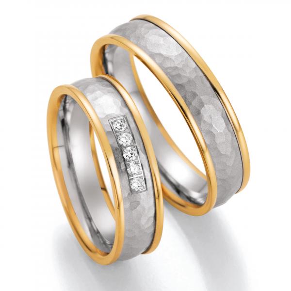 Trauringe Weiss-Gelbgold von Ruesch 66/37010-055