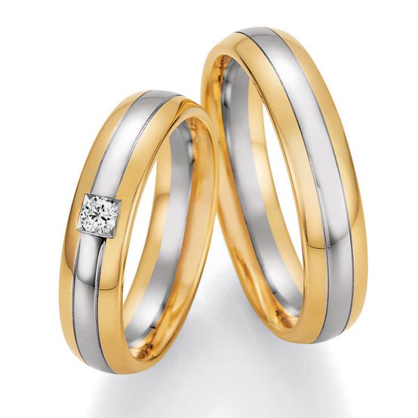 Trauringe Weiss-Gelbgold von Ruesch 66/37070-050