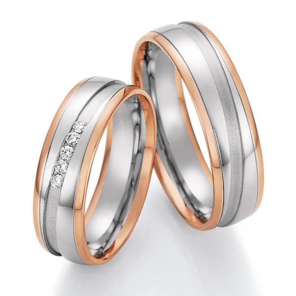 Trauringe Weiss-Rotgold von Ruesch 66/37090-060