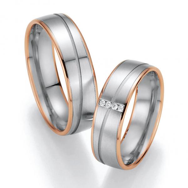 Trauringe Weiss-Rotgold von Ruesch 66/40010-060