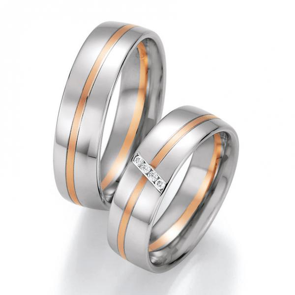 Trauringe Weiss-Rotgold von Ruesch 66/40090-060